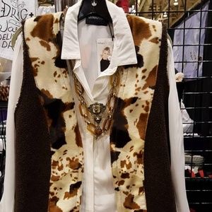 Iguana Mama Designs Sherpa Vest with Faux Cow Fur